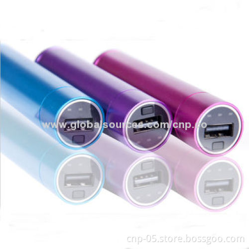 2,800mAh Power Tube, Input and Output by the Same USB Port, Aluminum Housing, Lightweight